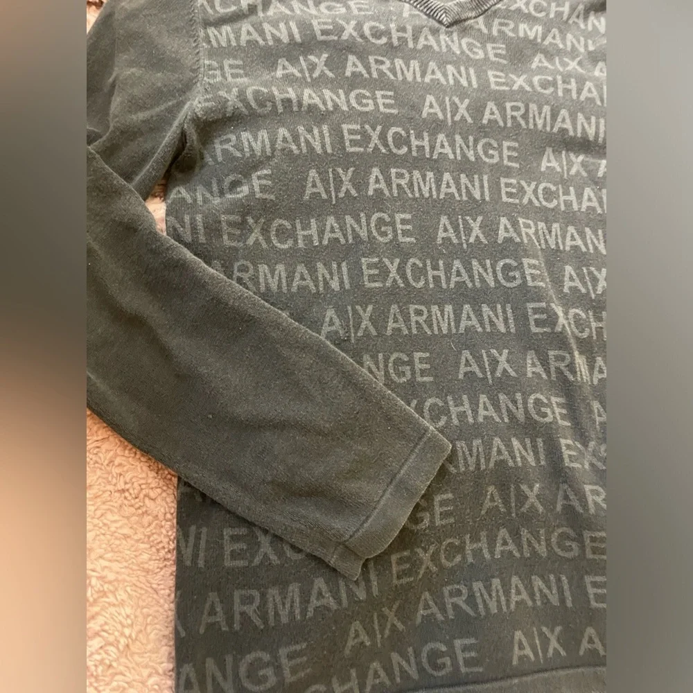 Vintage Armani Exchange Men’s V-Neck Logo Sweater